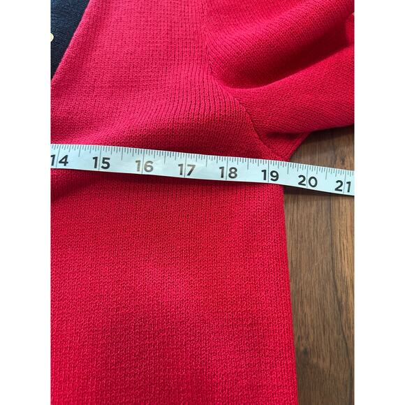 J.S.S knitwear womans jacket suit petite Sm red/black wool blend classic luxury - Picture 14 of 16